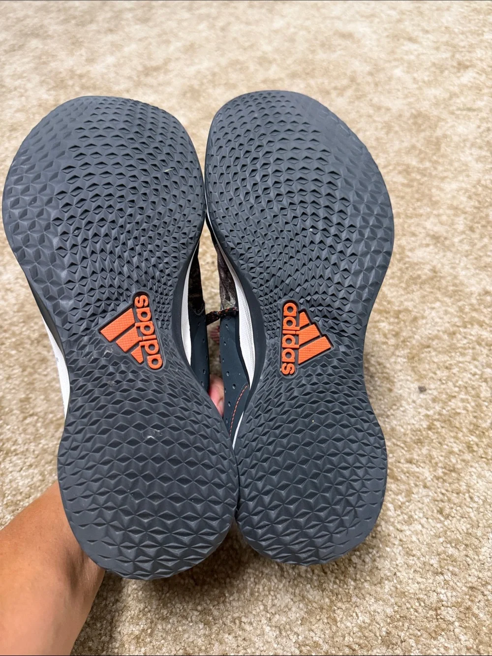 adidas Men's Camouflage Trail Sneakers with Orange Accents